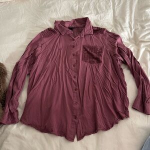 Torrid Dusty Rose Lace Detail Shirt sz 3